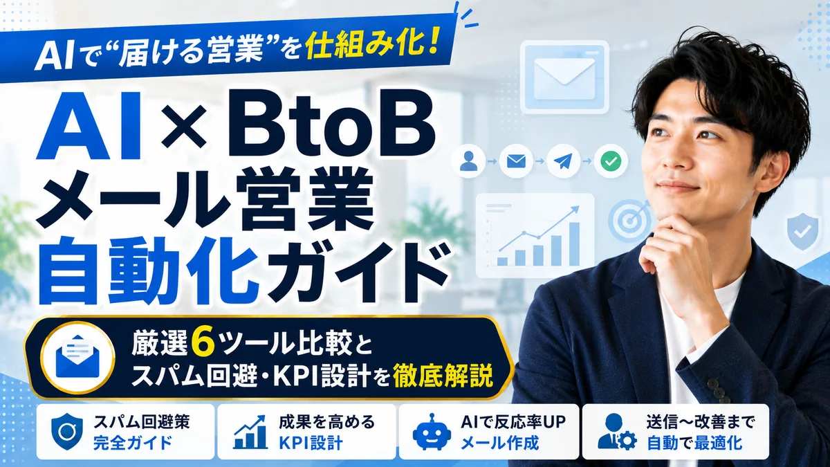 【2026年8月版】AI×BtoBメール営業自動化ガイド｜厳選6ツール比較とスパム回避・KPI設計を徹底解説