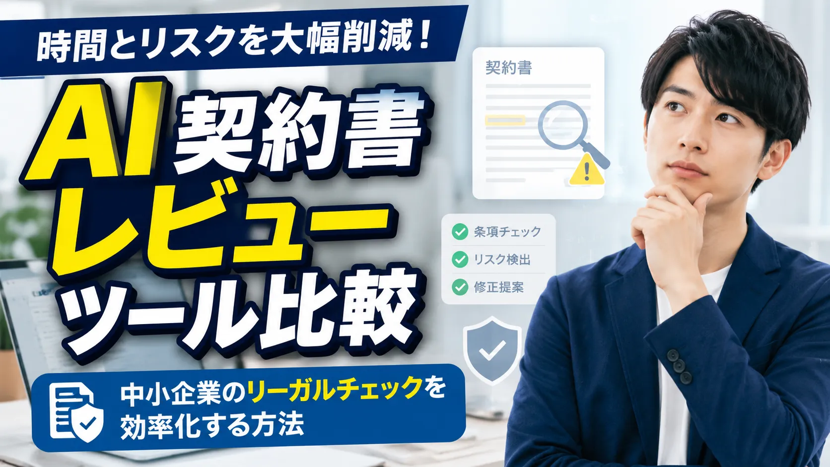 AI契約書レビューツール比較｜中小企業のリーガルチェックを効率化する方法