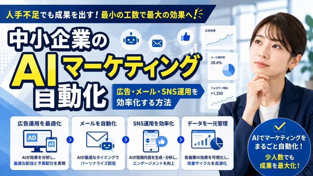 【2026年7月版】中小企業のAIマーケティング自動化｜厳選6ツール比較・広告メールSNS運用効率化を徹底解説