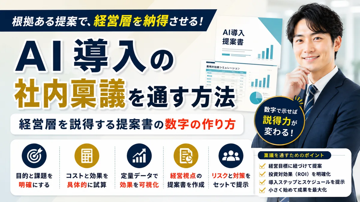 【2026年6月版】AI導入社内稟議｜経営層説得の厳選5数字・提案書テンプレート・想定問答を徹底解説