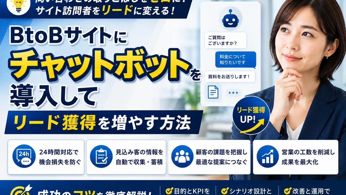 【2026年7月版】BtoBチャットボット厳選5社比較｜リード獲得と営業CRM連携・シナリオ設計を徹底解説